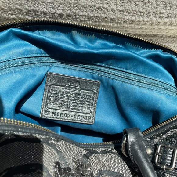 Coach Madison Y2K Op Art Sophia Black Graphite Sequin Metallic Satchel Bag - Picture 10 of 13